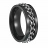 Чёрно-серебряное кольцо из стали с бутылочным открывачком CJZ52800