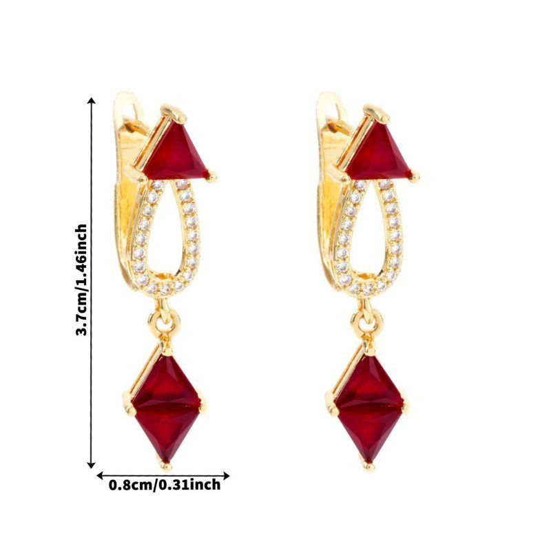 Серьги-капли с геометрическими кристаллами CJH97462