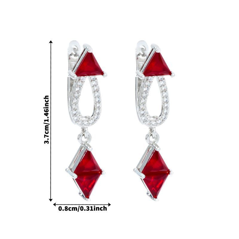 Серьги-капли с геометрическими кристаллами CJH97462