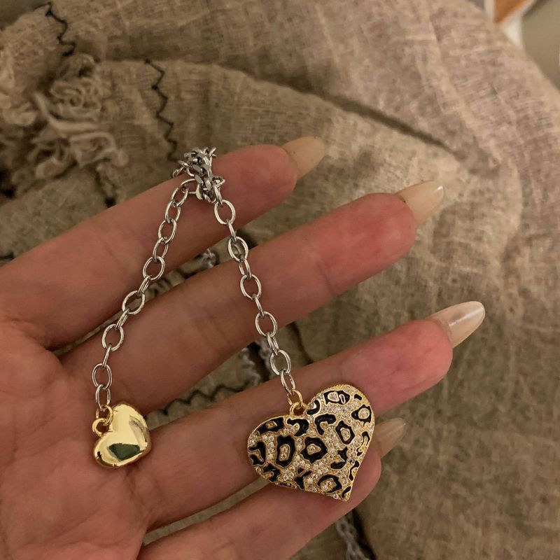 Серебристая цепочка с подвесками в виде сердца и шара CJL86696