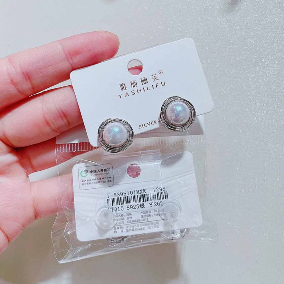 Серьги медь с напылением платиной J10721CJJ Серьги медь с напылением платиной J10721CJJ