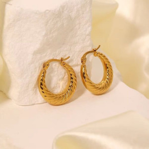 Серьги медицинская сталь с напылением золотом J10884CJJ Серьги медицинская сталь с напылением золотом J10884CJJ