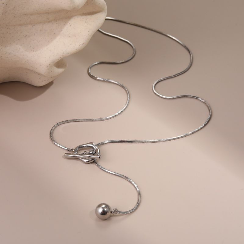 Колье-галстук с Т-образной застежкой и тонкими цепочками CJR63510 Колье-галстук с Т-образной застежкой и тонкими цепочками CJR63510