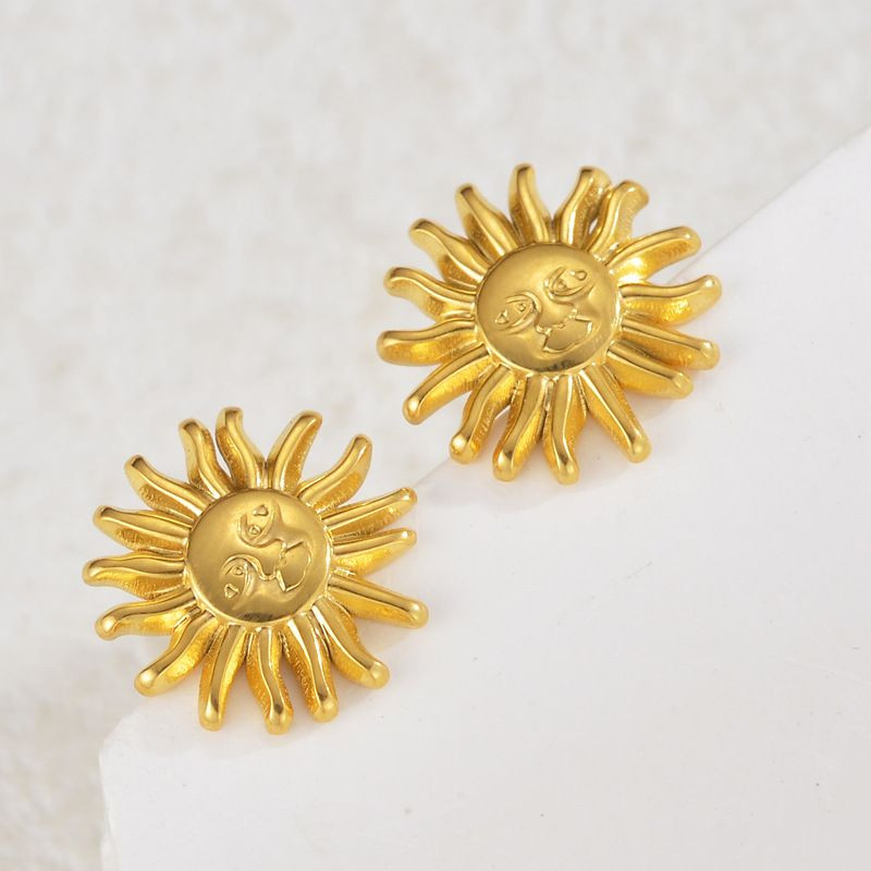 Серьги-пусеты Полумесяцы фактурные CJL35127