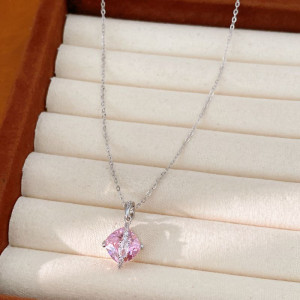 Серебряное колье с геометрией и цирконом CJZ18542
