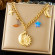 Золотистая цепь с небесными светилами и лунным ликом CJP55861