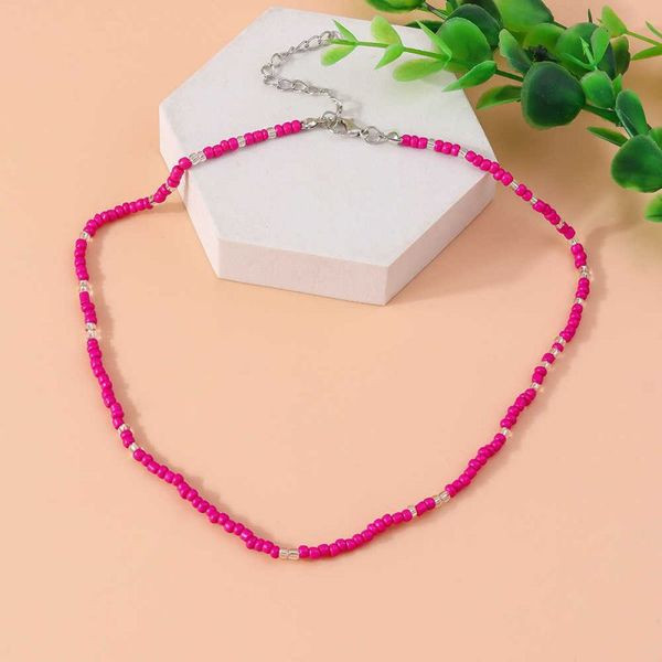 Тонкие бусы из красного камня в минималистичном стиле CJL40694 Тонкие бусы из красного камня в минималистичном стиле CJL40694