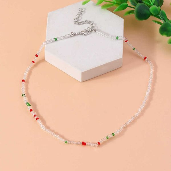 Тонкие бусы из красного камня в минималистичном стиле CJL40694 Тонкие бусы из красного камня в минималистичном стиле CJL40694