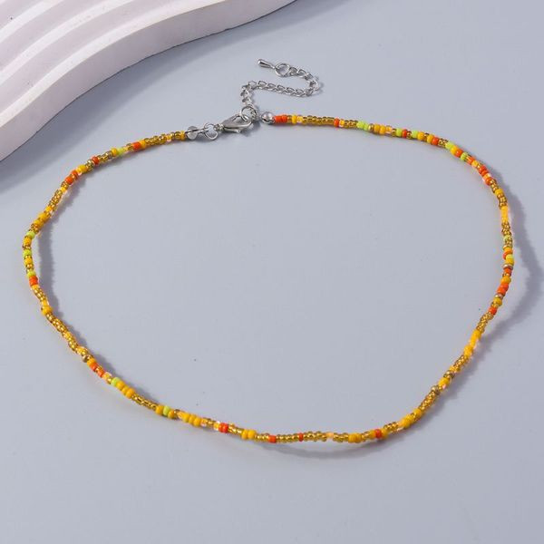 Тонкие бусы из красного камня в минималистичном стиле CJL40694 Тонкие бусы из красного камня в минималистичном стиле CJL40694