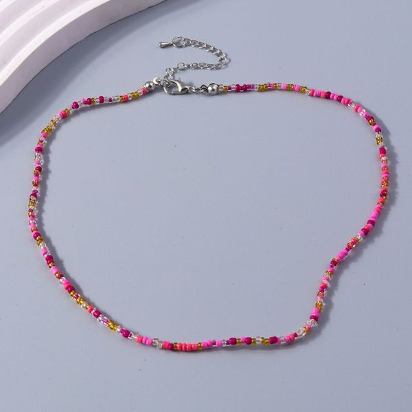 Тонкие бусы из красного камня в минималистичном стиле CJL40694 Тонкие бусы из красного камня в минималистичном стиле CJL40694