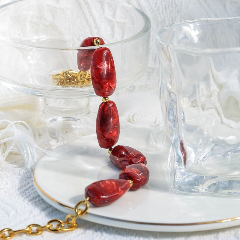 Колье из крупных нежно-розовых камней в золотистой оправе CJP93451 Колье из крупных нежно-розовых камней в золотистой оправе CJP93451