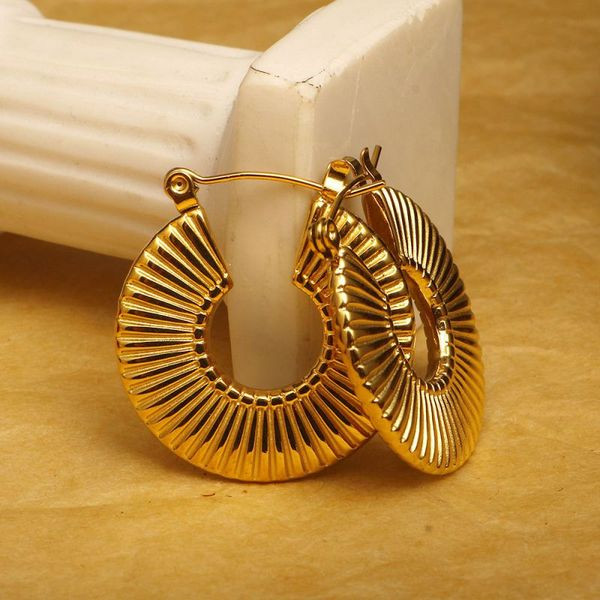 Серьги-кольца (конго) с радиальным рифлением CJL49027 Серьги-кольца (конго) с радиальным рифлением CJL49027