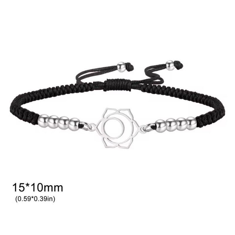 Браслет нить с серебристым ромбовидным элементом CJR01763