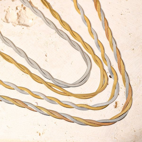 Золотистая цепочка крученого плетения CJL81930 Золотистая цепочка крученого плетения CJL81930