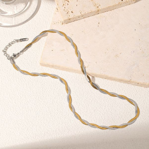 Золотистая цепочка крученого плетения CJL81930