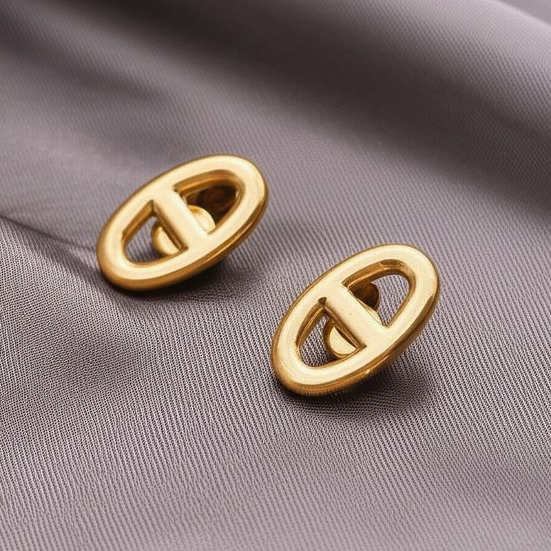 Стальные серьги-пусеты матовое золото CD 1J10126(CJJ)