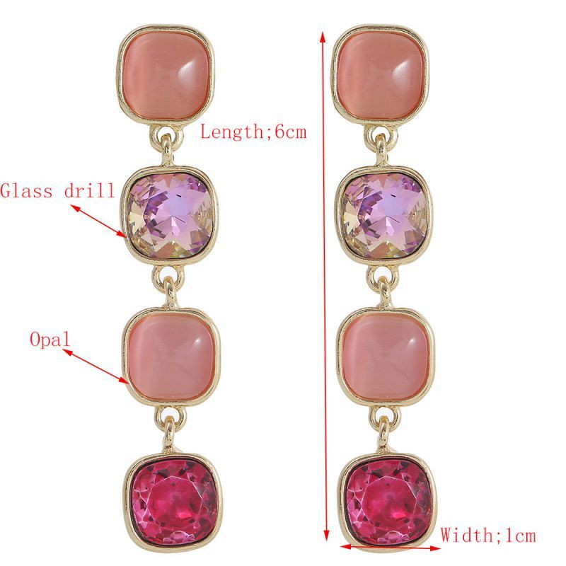 Длинные серьги дорожки с розовыми и малиновыми камнями CJL17016 Длинные серьги дорожки с розовыми и малиновыми камнями CJL17016