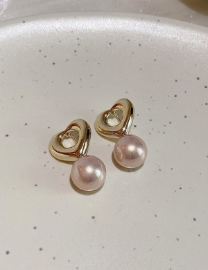 Изящные серьги-пусеты жемчужные капли Z99265