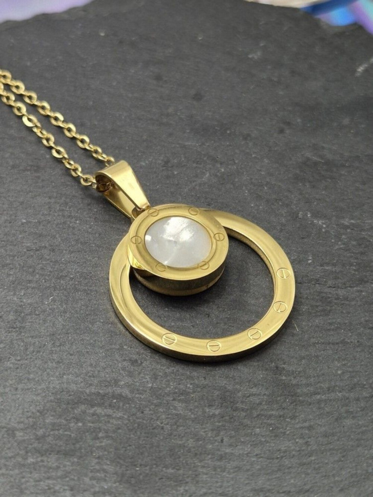 Двойное колье с круглой подвеской и винтовым декором J10815CJJ