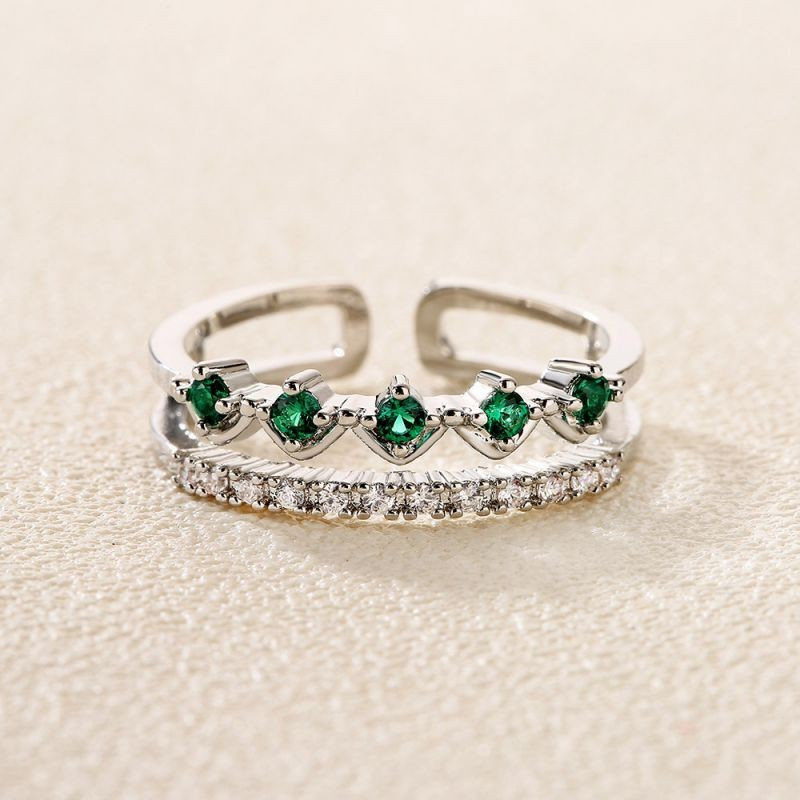 Двойное незамкнутое кольцо с мелкими кристаллами CJG26527