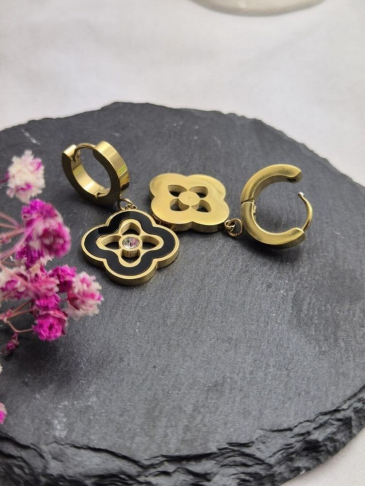 Серьги медицинская сталь с напылением золотом J10886CJJ Серьги медицинская сталь с напылением золотом J10886CJJ