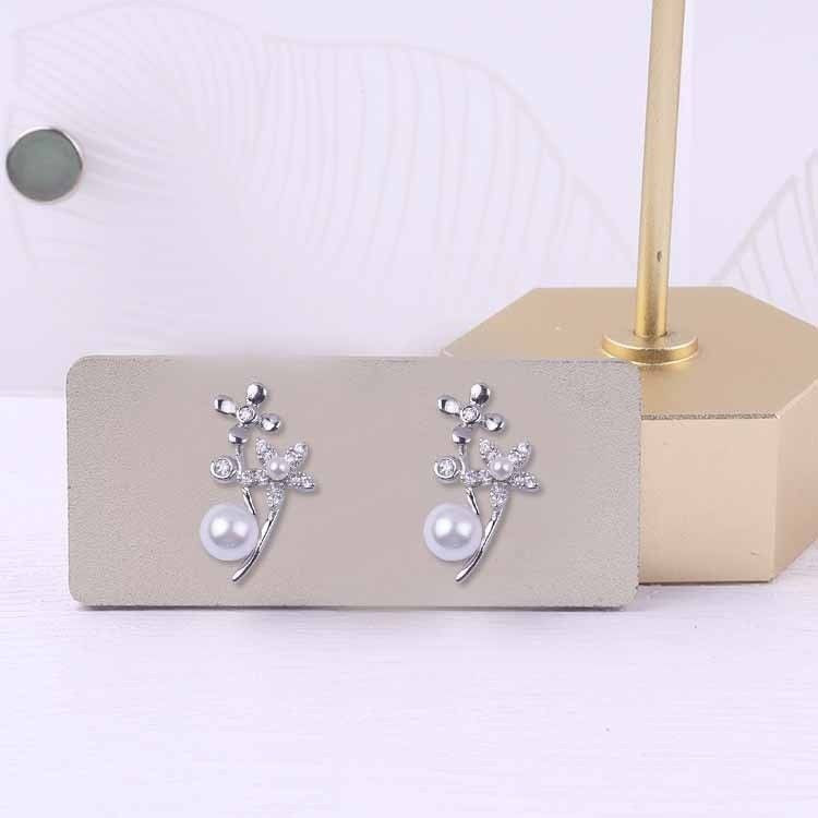 Серьги-гвоздики веточки с жемчужиной J10690CJJ