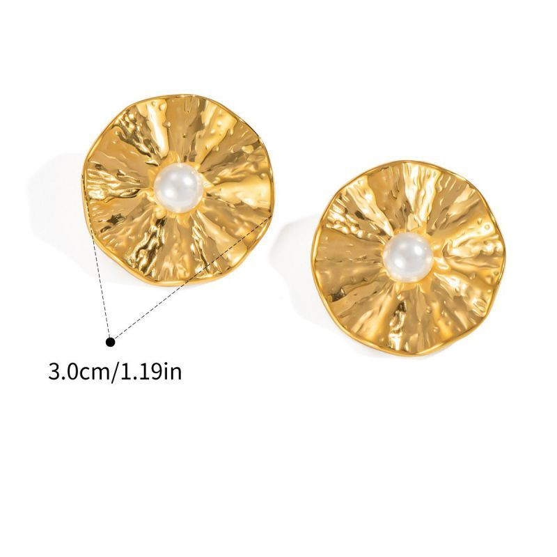 Серьги-пусеты Диски «Жатый металл» CJN49726 Серьги-пусеты Диски «Жатый металл» CJN49726