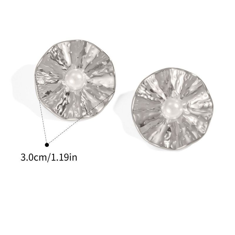 Серьги-пусеты Диски «Жатый металл» CJN49726