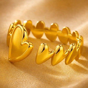 Кольцо титановая сталь напыление золотом 1J12422CJJ Кольцо титановая сталь напыление золотом 1J12422CJJ