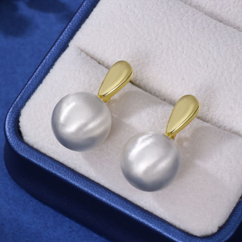 Серьги-пусеты с крупным жемчугом CJL32152