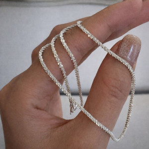 Тонкая посеребренная Цепочка из мелких шариков 1J12401CJJ