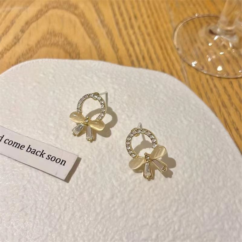 Нарядные серьги-бантики со стразами 1J11945CJJ