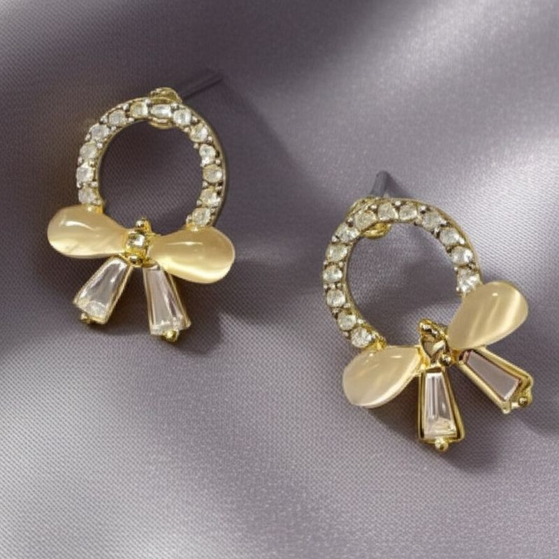 Нарядные серьги-бантики со стразами 1J11945CJJ