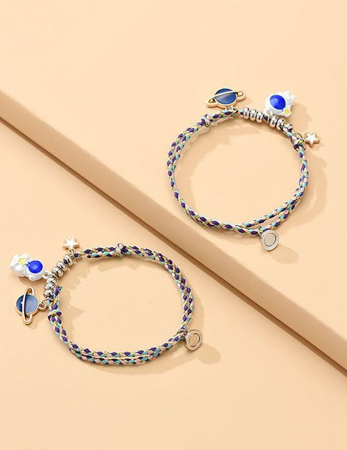 Парные браслеты отважные астронавты с эмалью G42392