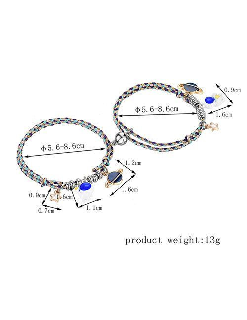 Парные браслеты отважные астронавты с эмалью G42392