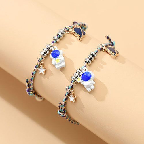 Парные браслеты отважные астронавты с эмалью G42392