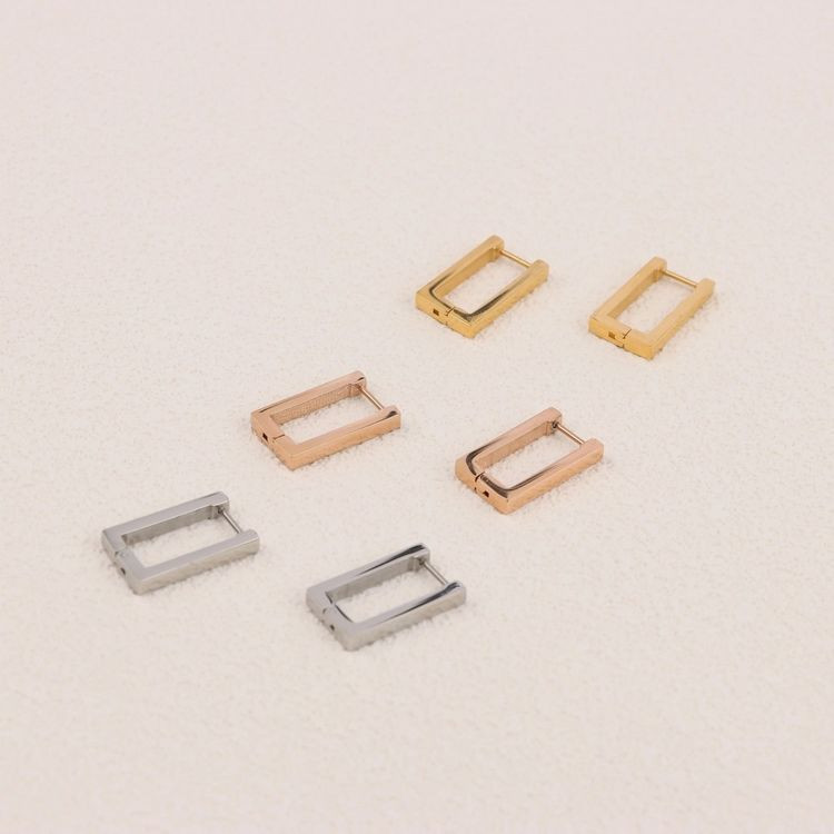 Стальные серьги-конго прямоугольник J10259CJJ