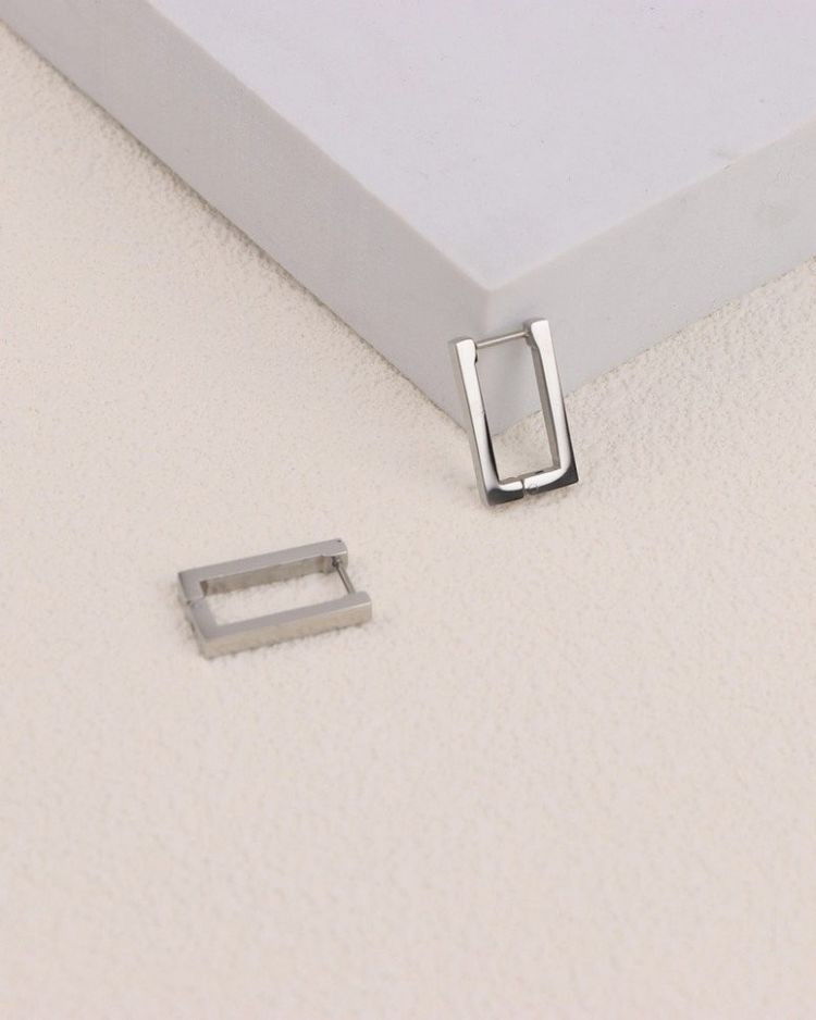 Стальные серьги-конго прямоугольник J10259CJJ