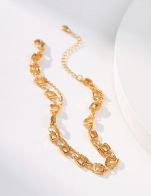 Массивная золотистая Цепочка с фантазийным плетением Z29647