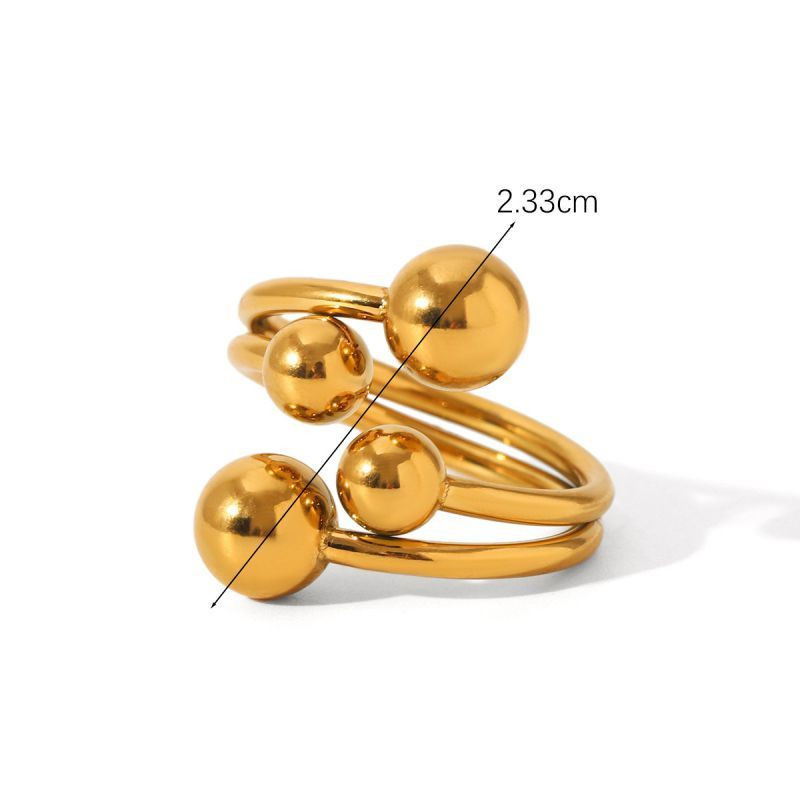 Набор узких колец с шариками и кристаллами CJL78713