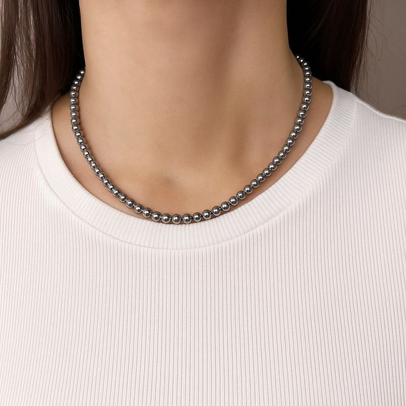 Колье титановая сталь жемчуг 1J12232CJJ Колье титановая сталь жемчуг 1J12232CJJ