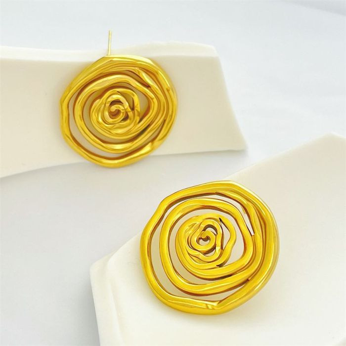 Серьги-пусеты Спирали плоские CJM67975