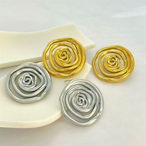 Серьги-пусеты Спирали плоские CJM67975