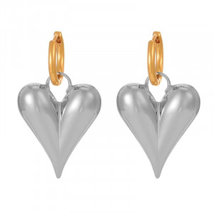 Серьги висячие Объемные сердца CJD01143 Серьги висячие Объемные сердца CJD01143