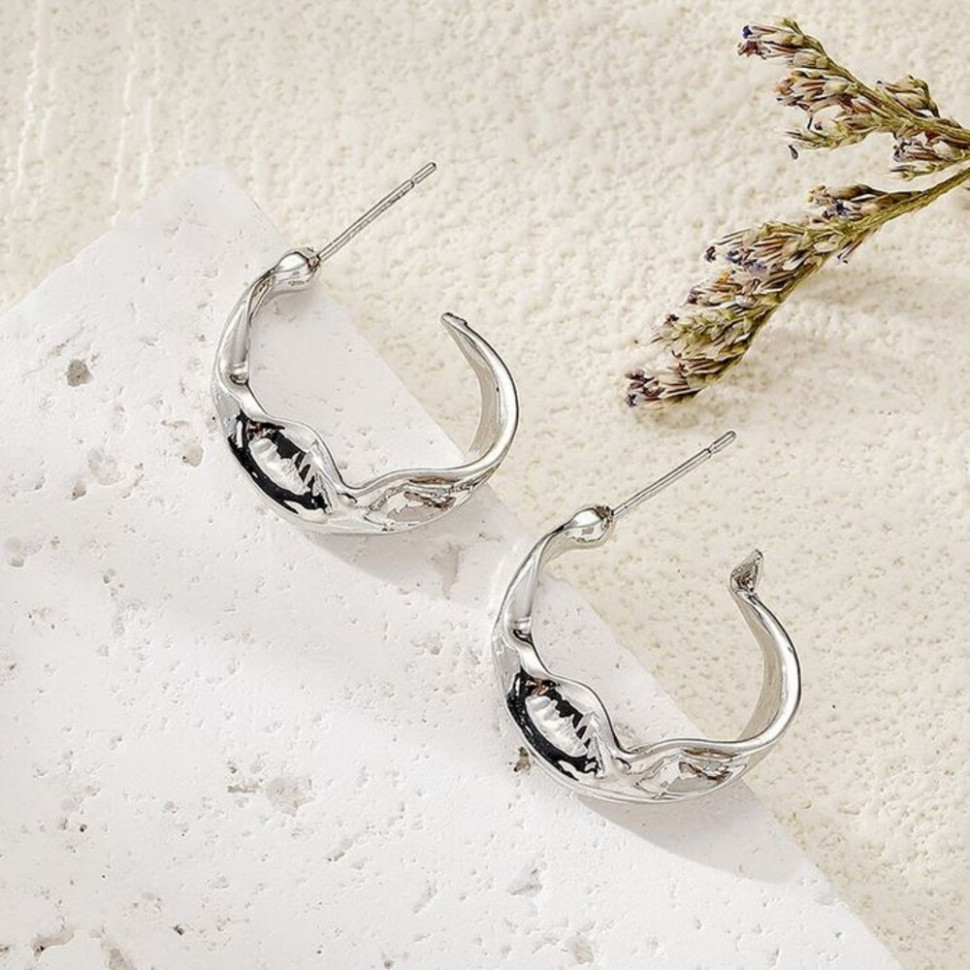 Серьги-конго с рельефным плетением CJH55898