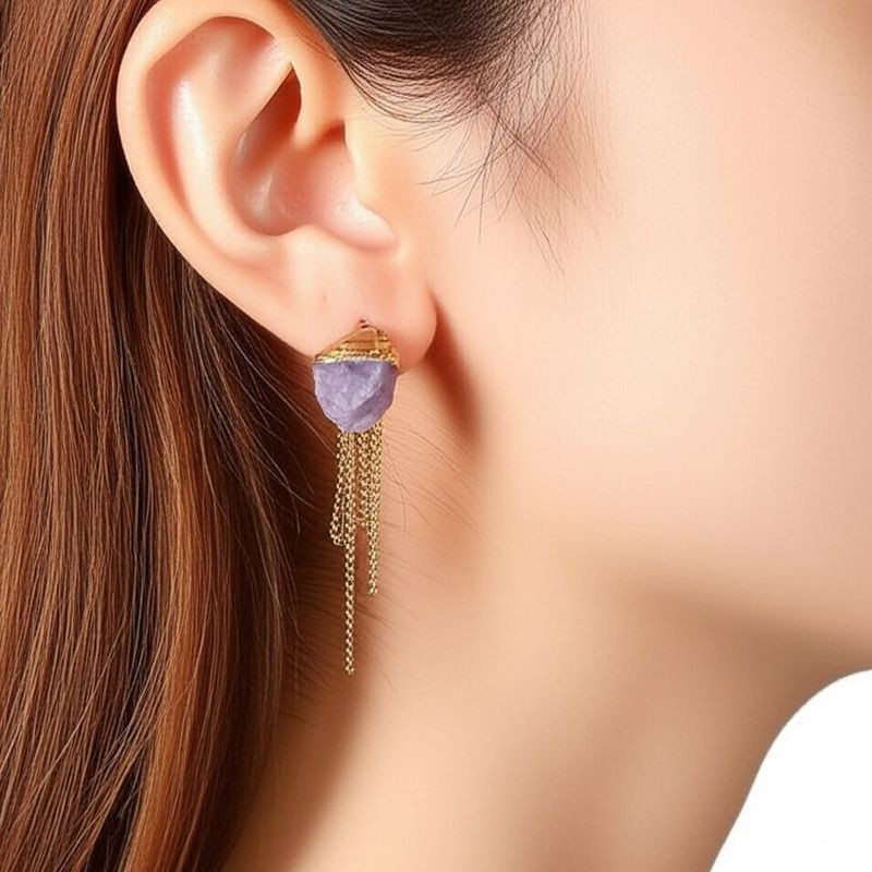 Серьги висячие ювелирный сплав натуральный камень 1J11946CJJ Серьги висячие ювелирный сплав натуральный камень 1J11946CJJ