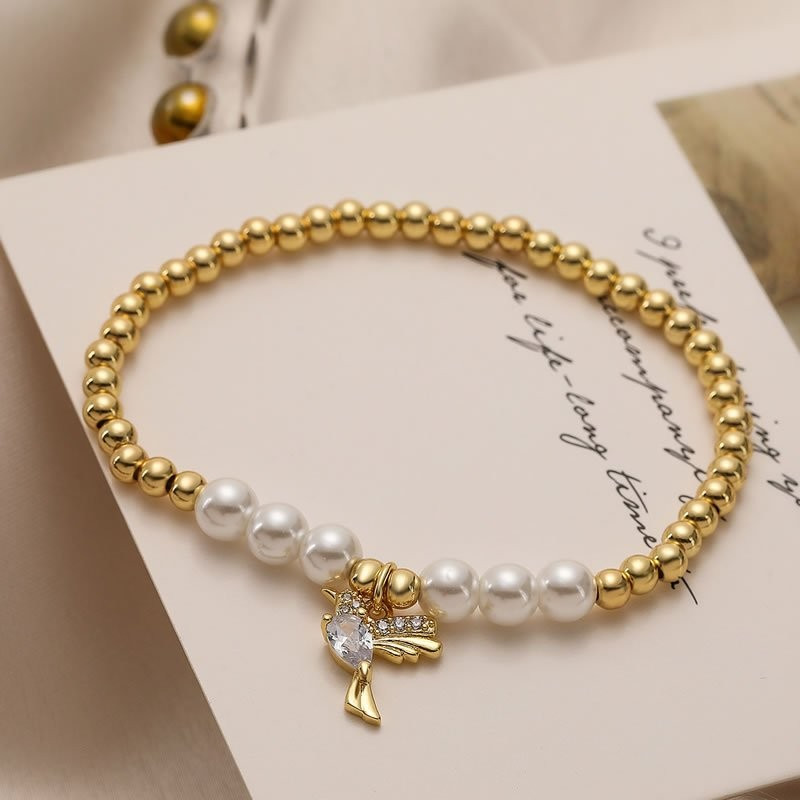 Браслет из жемчуга с символичными подвесками N98965