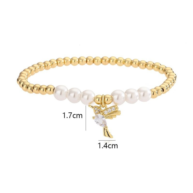 Браслет из жемчуга с символичными подвесками N98965