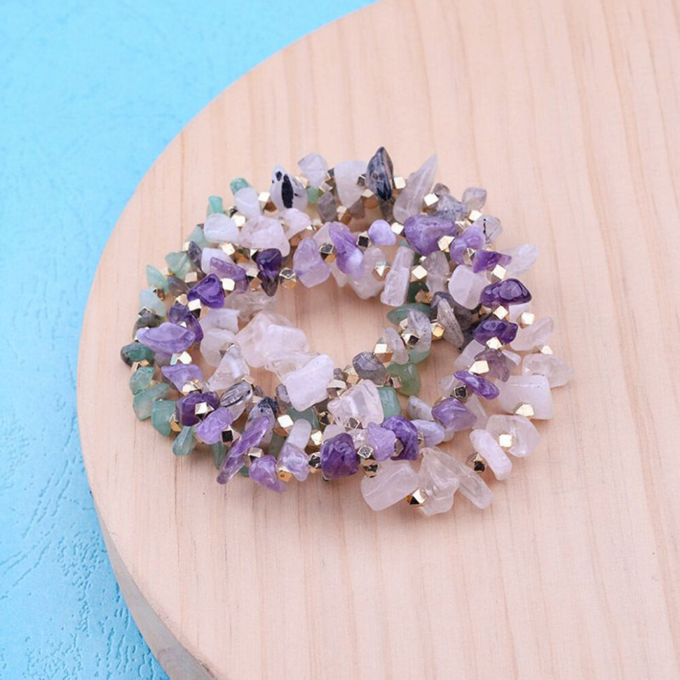 Браслет из голубой каменной крошки CJH60467 Браслет из голубой каменной крошки CJH60467