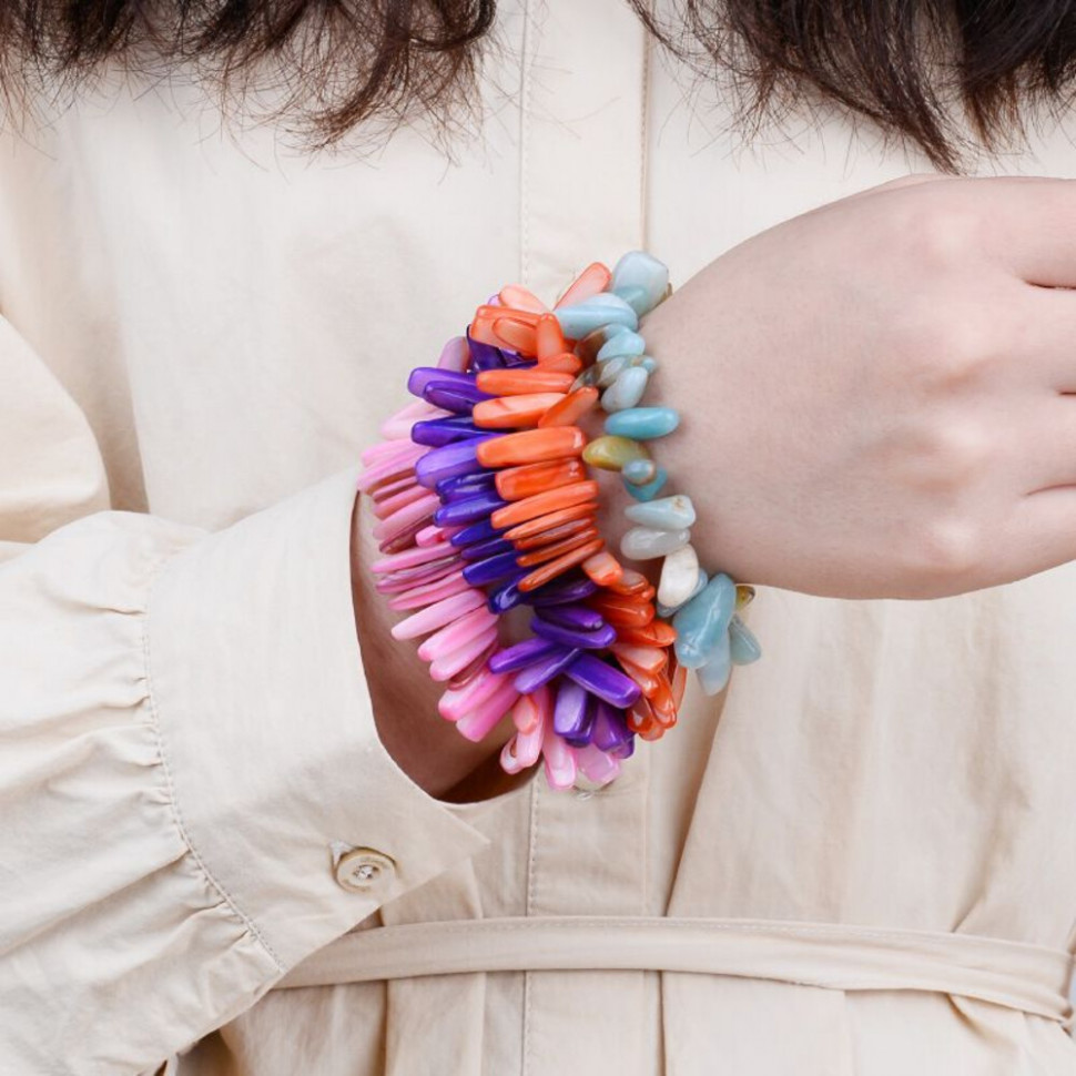 Браслет из голубой каменной крошки CJH60467 Браслет из голубой каменной крошки CJH60467